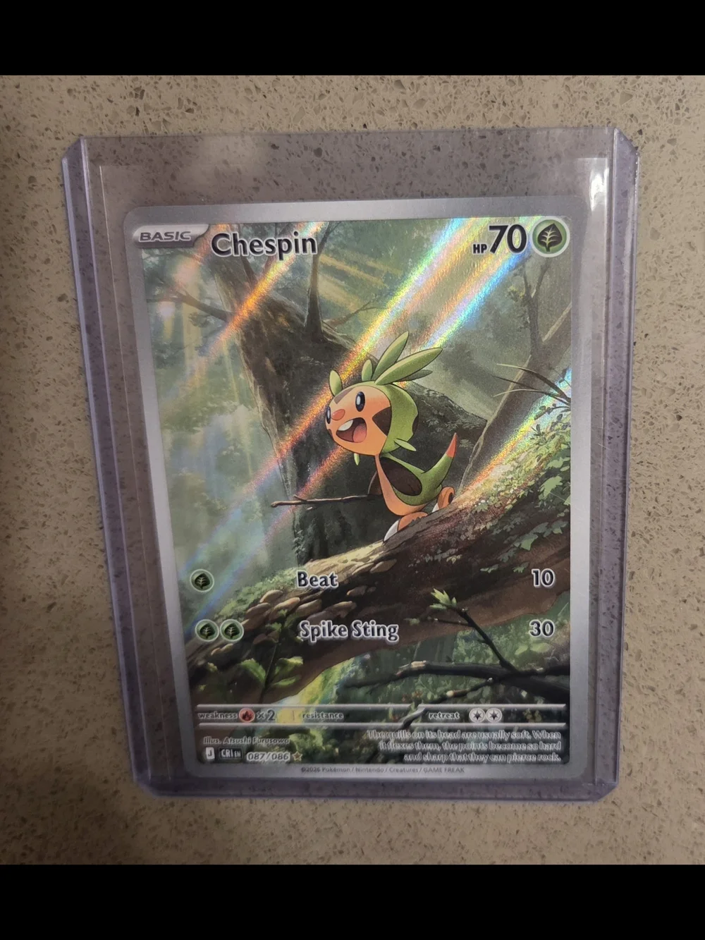 Chespin 087/086 Illustration Rare ME: Chaos Rising Pokemon TCG NM